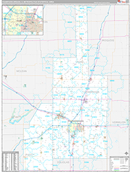 Champaign-Urbana Metro Area Wall Map Premium Style 2026